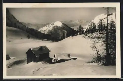 AK Leistalm-Berghütte gegen Dachstein im Toten Gebirge