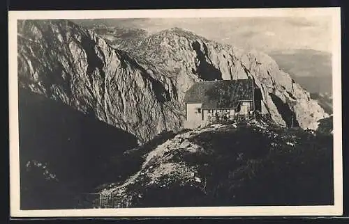AK Voistalerhütte, Blick zur Berghütte