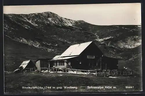 AK Schneealpe, Rinnhoferhütte gegen Windberg
