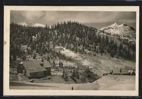 AK Plannerhütte mit Schoberspitze vom Wege zum Plannersee