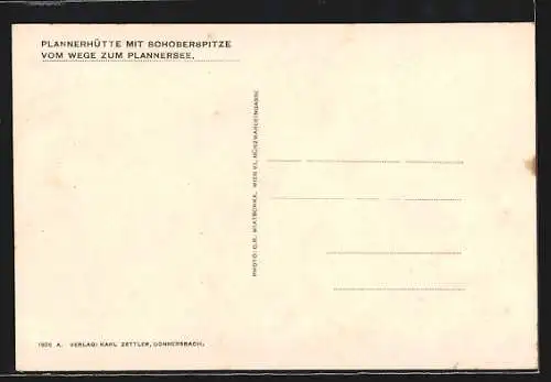AK Plannerhütte mit Schoberspitze vom Wege zum Plannersee