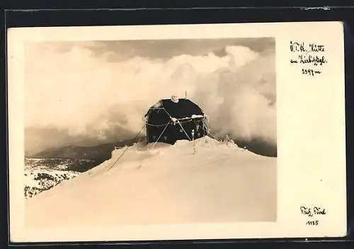 AK Berghütte des Ö.T.K. auf dem Zirbitzkogel im Schnee