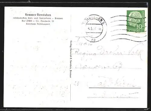 AK Bremen, Gastraum in Remmer Bierstuben
