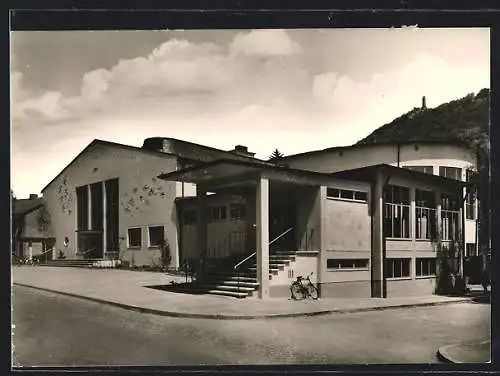 AK Ebingen, Strassenpartie am Stadtbad