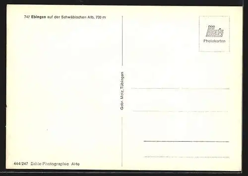 AK Ebingen /Schwäb. Alb, Totalansicht von einem Berg aus