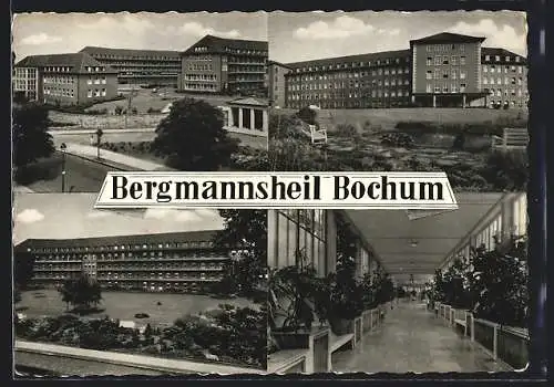 AK Bochum, Berufsgenossenschaftliche Krankenanstalten Bergmannsheil in vier Ansichten