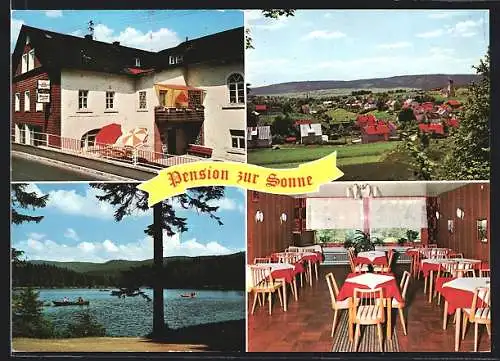 AK Fichtelberg-Neubau, Ortsansicht und Gasthof-Pension Zur Sonne