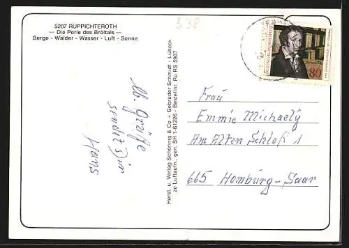 AK Ruppichteroth im Bröltal, Totalansicht vom Flugzeug aus