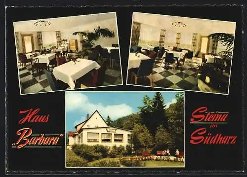 AK Steina (Südharz), Pension Haus Barbara in drei Ansichten
