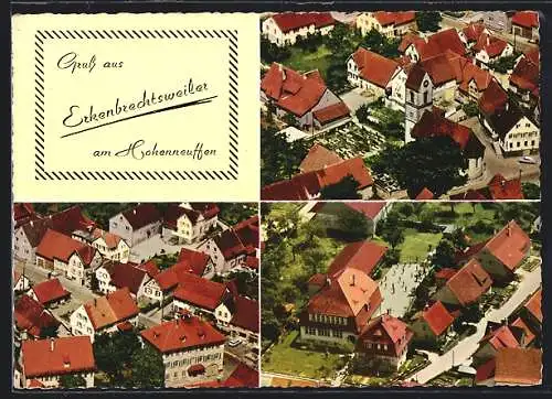 AK Erkenbrechtsweiler, Ortsansichten aus der Vogelschau