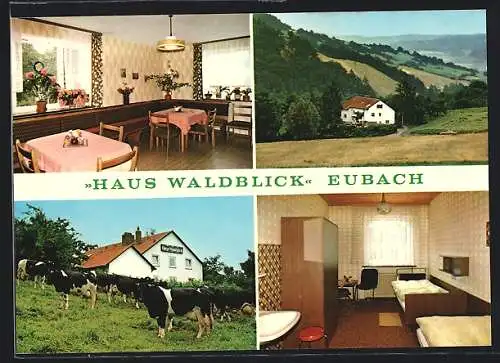 AK Eubach, Haus Waldblick in vier Ansichten