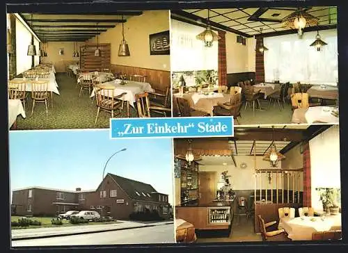 AK Stade /Elbe, Hotel-Restaurant Zur Einkehr in vier Ansichten