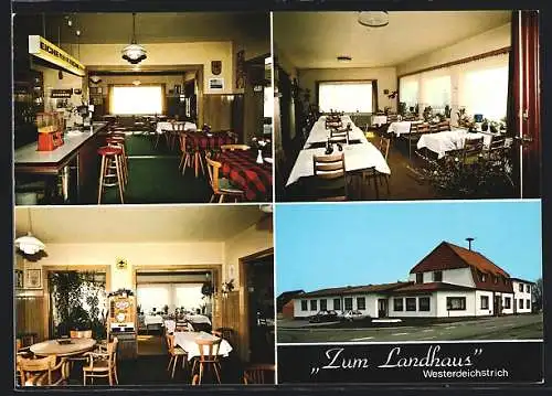 AK Westerdeichstrich /Nordsee, Gasthaus Zum Landhaus in vier Ansichten