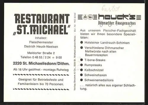 AK St. Michaelisdonn, Restaurant St. Michael in vier Ansichten