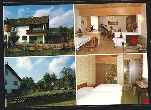 AK Tann Schlitzenhausen /Rhön, Privat-Pension Mihm im vier Ansichten