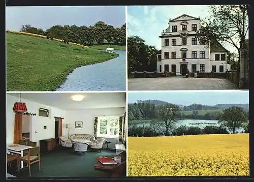 AK Kletkamp, Gäste-Schloss, Gut, Aussen- u. Innenansicht, Pferde