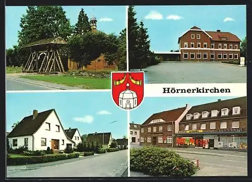 AK Hörnerkirchen, Edeka Markt, Wappen, Motive aus dem Ort