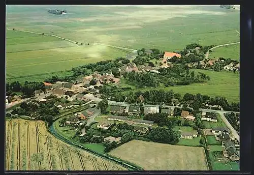 AK Koldenbüttel /Halbinsel Eiderstedt, Urlaub auf dem Lande, Ortsansicht vom Flugzeug aus