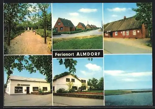 AK Almdorf, Allee, Ortspartie, Geschäft