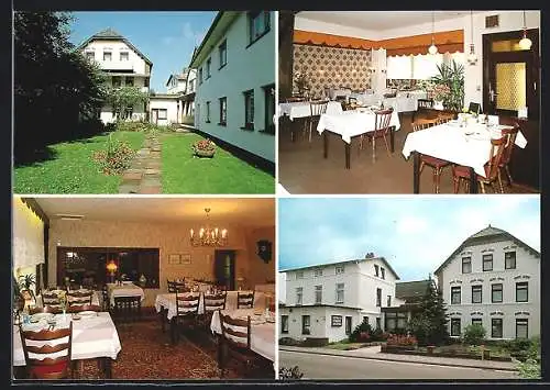 AK Büsum /Nordsee, Hotel-Pension Siegfried in vier Ansichten