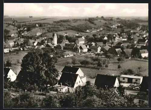 AK Etteln im Altenautal, Ortsansicht von einem Berg aus