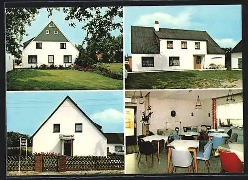 AK Wremen /Nordsee, Wremer Hof-Pension Kaminski in vier Ansichten