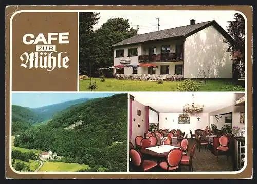 AK Nonnweiler, Cafè Zur Mühle in drei Ansichten