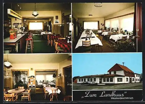 AK Westerdeichstrich /Nordsee, Gasthaus Zum Landhaus in vier Ansichten