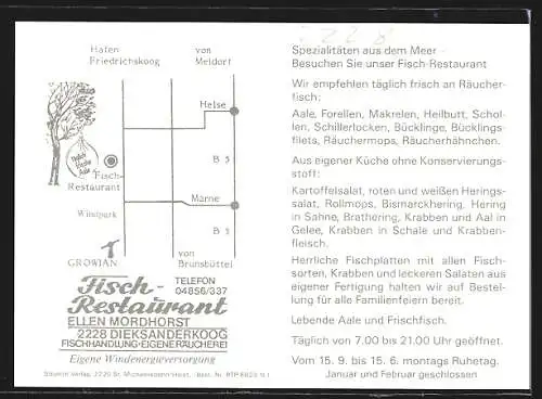 AK Dieksanderkoog, Fisch-Restaurant Ellen Mordhorst in fünf Ansichten