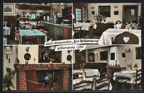 AK Wildenburg / Eifel, Hotel-Restaurant zur Wildenburg, verschiedene Innenansichten