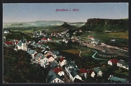 AK Gerolstein i. Eifel, Teilansicht mit Kirche