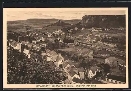 AK Gerolstein /Eifel, Blick von der Burg auf den Ort