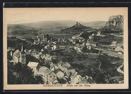 AK Gerolstein, Blick von der Burg auf den Ort