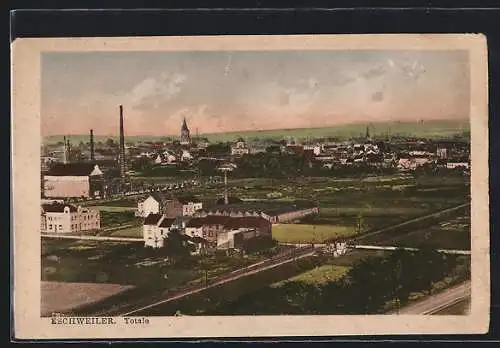 AK Eschweiler, Totalansicht mit Kirche