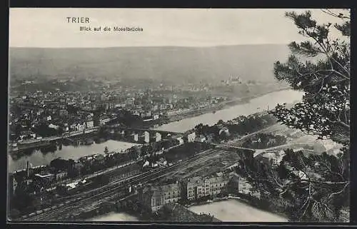 AK Trier, Blick auf die Moselbrücke