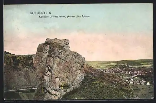 AK Gerolstein, Kolossale Dolomit-Felsen genannt Die Sphinx