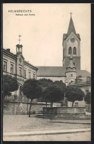 AK Helmbrechts, Rathaus und Kirche