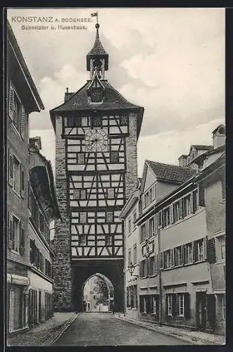 AK Konstanz a. Bodensee, Schnetztor und Husenhaus