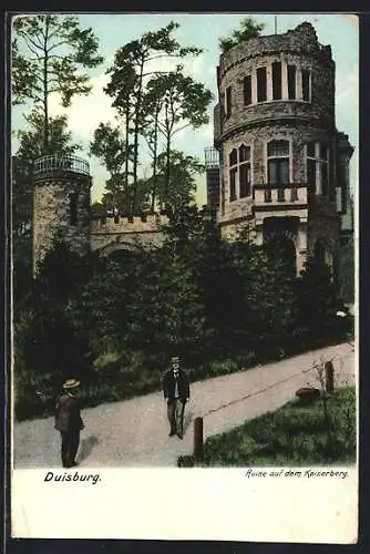 AK Duisburg, Ruine auf dem Kaiserberg