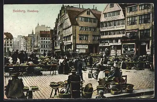 AK Hamburg, Messberg, Wochenmarkt, Geschäfte