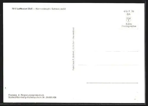 AK Zell - Harmersbach im Schwarzwald, Fliegeraufnahme der gesamten Stadt