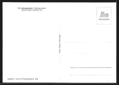 AK Gengenbach /Schwarzwald, Ehemaliges unteres Tor