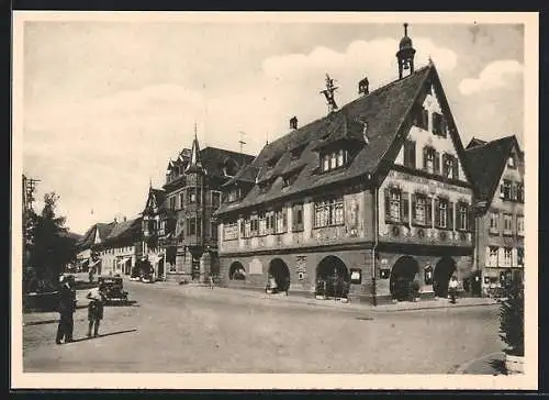 AK Haslach im Kinzigtal, Strassenpartie am Rathaus