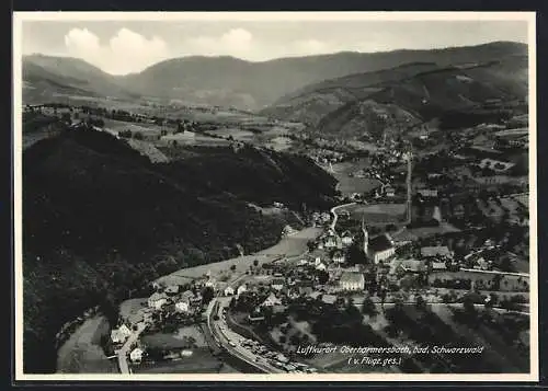 AK Oberharmersbach, Fliegeraufnahme des Ortes