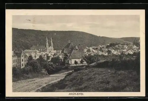 AK Prüm /Eifel, Teilansicht mit Kirche