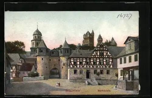 AK Braunfels, Partie auf dem Marktplatz