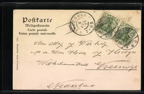 AK Duisburg, Kaiser Wilhelm-Denkmal und Wasserturm auf dem Kaiserberg