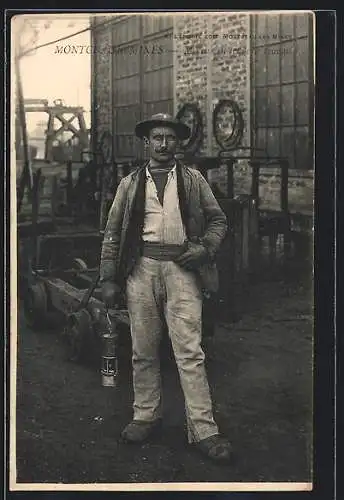 AK Montceau-les-Mines, Mineur en tenue de travail, Kohlebergbau
