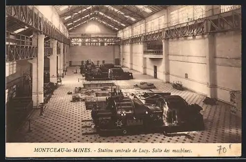 AK Montceau-les-Mines, Station centrale de Lucy, Salle des machine, Kohlebergbau