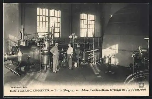 AK Montceau-les-Mines, Puits Magny, machine d`extraction, Kohlebergbau
